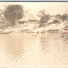 c1910s Manila PI Nipa House Pasig River Shack Real Photo Snapshot Philippine C52 picture