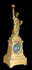RARE c. 1920 Lux Statue of Liberty Clock bronzed spelter 13.5