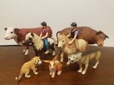 Schleich 9 Piece Lot Of Animal Figures And Riders *READ  picture