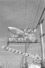 Roadside Rocket Gas Oil Sign Texas City TX Reprint Postcard picture