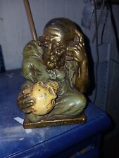 Antique bronze-clad alchemist with skull bookends by Marion Bronze circa 1922 picture