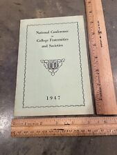 Vintage National Conference on College Fraternities and Societies 1940’s Booklet picture