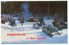 Snowmobiling In New England a Stop Along The Trail Postcard Snow mobile Machine picture