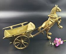 Vintage - Heavy & Beautiful - Solid Brass Horse Carriage - 19
