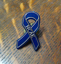 NCAE Colon Cancer Awareness Vintage Lapel Pin - Dark Blue Cause Support Ribbon picture