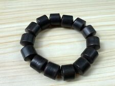 12mm 16mm Natural Black Rosewood Ebony Meditation Pray Bracelet Barrel Beads picture