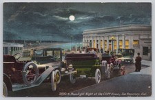 Moonlight Night Cliff House Antique Cars San Francisco CA California Postcard picture