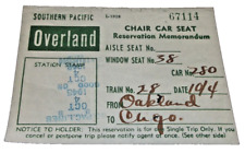 OCTOBER 1946 OVERLAND TICKET SOUTHERN PACIFIC SAN FRANCISCO CALIFORNIA picture