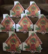 Vintage Lot 7 Christmas Large Die Cut Paper / Cardboard Decorations NOS Bird picture