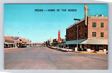 Pecos TX-Texas, Oak Street, Antique, Vintage Postcard picture