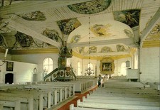 Paltaniemi Church (1726) Kajaani Finland Postcard Interior Unposted Blank picture