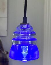 Vintage KERR Insulator Light / Pendant Light BLUE BULB picture