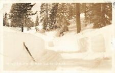 RPPC Winter Snow Skis Highway US 40 CA Real Photo P207 picture