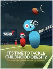 2013 PRINT AD, A Healthier America Org It's Time To Tackle Childhood Obesity Art picture