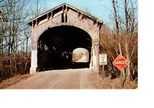 Vintage Randolph County Indiana Wright Covered Bridge Unposted Postcard #476 picture