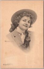 1913 Pretty Lady Greetings Postcard Girl with Riding Crop / PARKINSON ART CO. picture