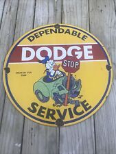 Vintage Donald Duck Dodge Dependable Service Gas Pump Sign picture