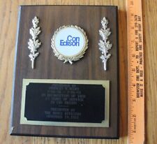 Con Edison Con Ed 25 Years of Service Bronx NY Vintage Wooden wall plaque award  picture
