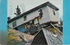Turnagain Anchorage Alaska Great Earthquake Devastation House Car Postcard picture
