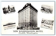 1956 New Washington Hotel Building Seattle WA. Multiview RPPC Photo Postcard picture