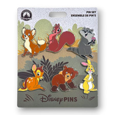 2026 Disney Parks Forest Critters Booster 6 Pin Set Rabbit Bambi Tod Meeko Koda picture