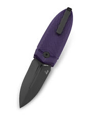Bestech Cricket Folding Knife Purple Handle 14C28N Plain Edge Black DLC BG57A-4 picture
