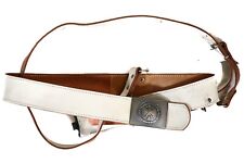 Authentic West German Parade White Leather Military Belt Cold War Ear w/ Buckle picture