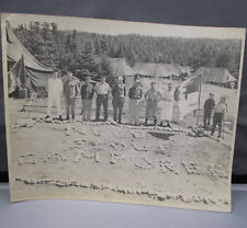 Vintage B&W 1962 Photo BSA Boy Scout Tents Flags Camporee Canada 8x10 USAF picture
