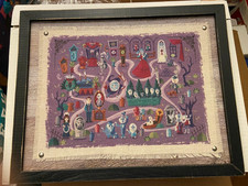 Disney Official BoxLunch The Haunted Mansion Framed Cloth Dark Ride Map Wall Art picture