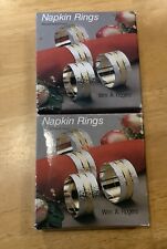 Vtg Set Of 8 Nip William Wm A Rogers Oneida Silverplated Brass Napkin Rings picture