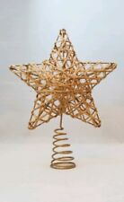 Star Tree Topper Small Gold Rattan Christmas Natural 6