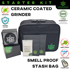 Premium Smell Proof Stash Bag & Non-Stick Grinder Combo Kit-Carbon Lined w Lock picture