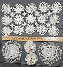 Lot of 5 Vintage Crocheted Lace Doilies DOILY Crochet picture