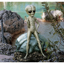 UFO Extra-Terrestrial Flying Saucer Crashed Spacecraft Standing Alien Sculpture picture