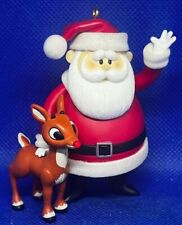 2004 Hallmark Keepsakes Santa Rudolph Nose Light Up Reindeer Christmas Ornament picture