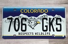 Colorado 2010 Respects Wildlife Bald Eagle License Plate # 706 GKS picture