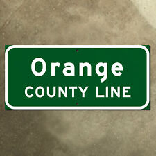Orange California county line highway road sign green freeway Anaheim 1959 18x8 picture