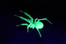 Uranium Glass Spider Uranium Vaseline Glass Figurine Spider Glass UV Spider picture