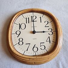 Vintage Verichron Stacked Bamboo Wall Clock Quartz Movement Made In USA- Tested picture