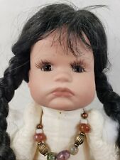 Gene Schooley Porcelain Face Soft Body Native American Doll 1998 Signed picture