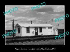 OLD 8x6 HISTORIC PHOTO OF WAGNER MONTANA THE RAILROAD DEPOT STATION c1960 picture