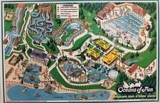 1991 Oceans of Fun Kansas City Vintage Theme Park Souvenir Map & Park Guide FLAT picture