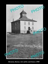 OLD 8x6 HISTORIC PHOTO OF RAVANNA KANSAS VIEW OF THE COURT HOUSE c1900 picture