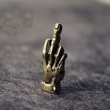 Brass Hand Middle Finger Up Keychain Pendant Trinket Hanging Jewelry Ornament picture