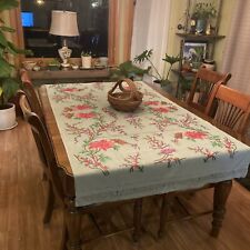 Vintage Needlework Floral Tablecloth /Runner Exquisite Spring picture