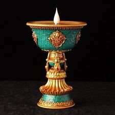 1pc 16cm Tibetan Candle Holder Decor LED Electronic Candlestick Buddhist Lamp picture