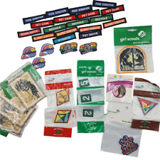 Huge Lot of 36 Girl Scouts Patches Volunteer Recycle Badge Some New picture