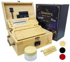 Bamboo Smell Proof Stash Box Combo with Rolling Tray Bundle- Wooden Large Lockin picture