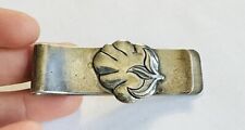 NAVAJO GEORGE KEE WHITE HOGAN STERLING SILVER MONEY CLIP COTTON BOLL GROWERS ASN picture