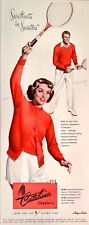 1949 Catalina Sweaters Fashion Couples Tennis Sports MCM Vintage Art Print Ad picture